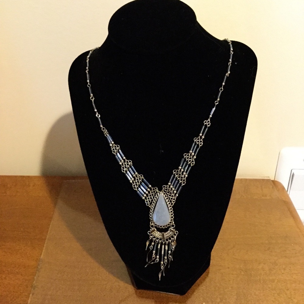 Blue statement necklace